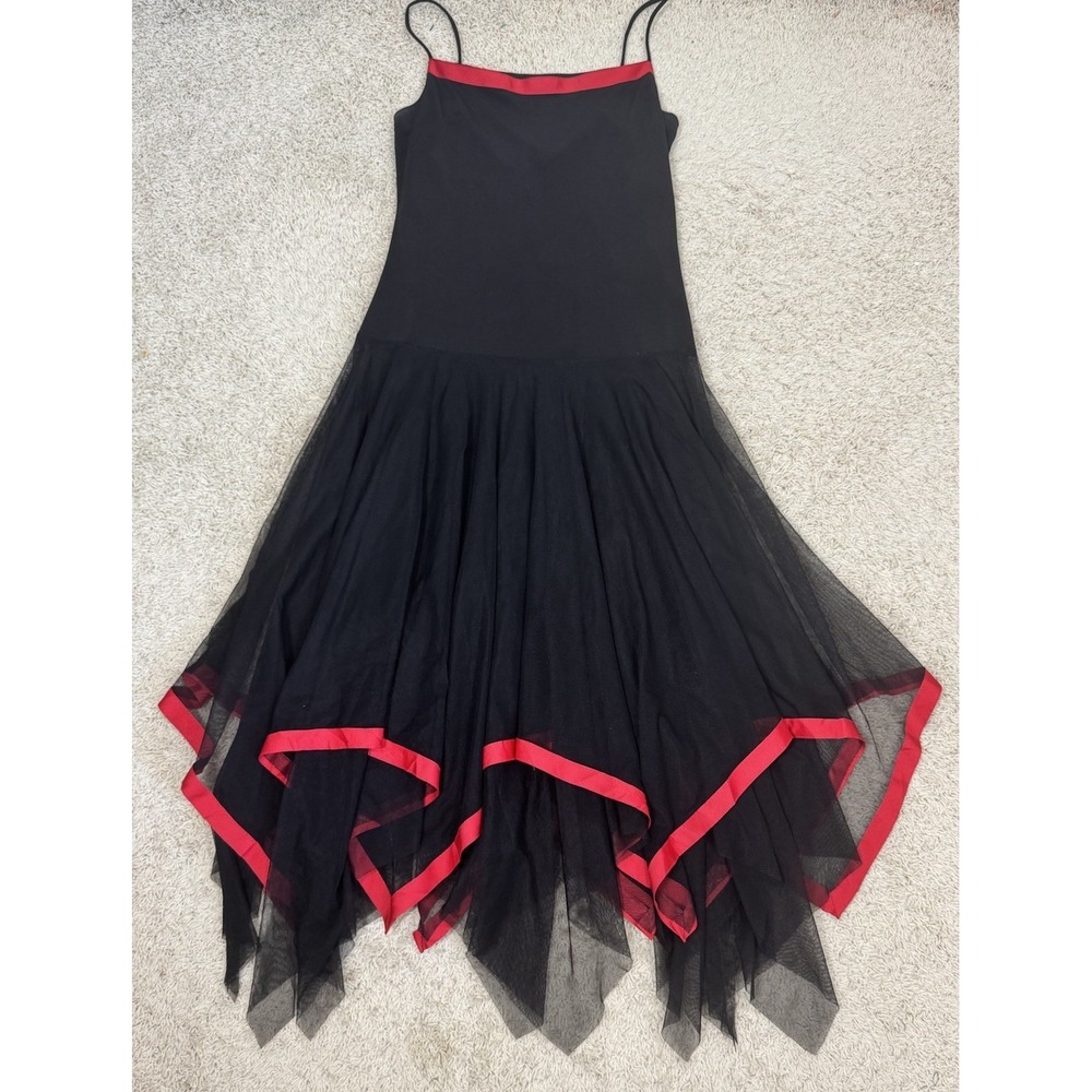VTG Yves Y2K Spaghetti Strap Fairy Handkerchief Hem Dress Whimsigoth SzL Witchy